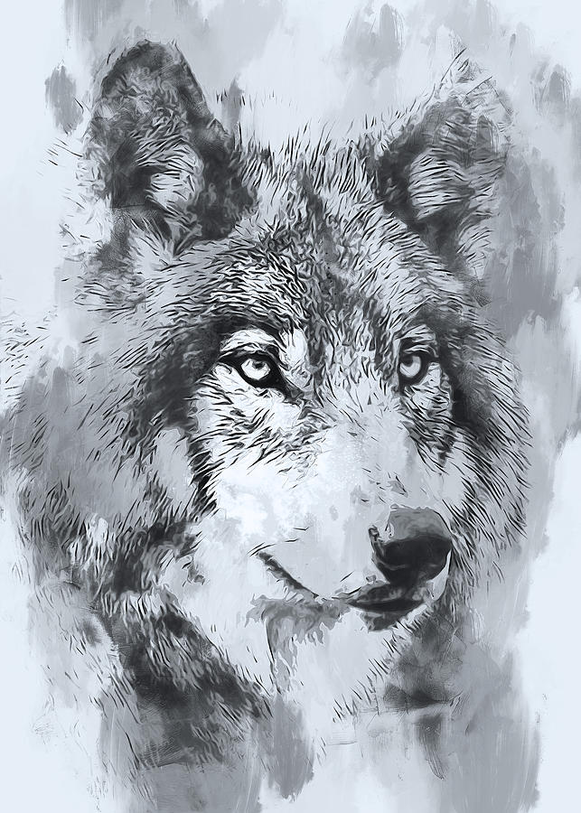 Wild Wolf - 05 Painting by AM FineArtPrints