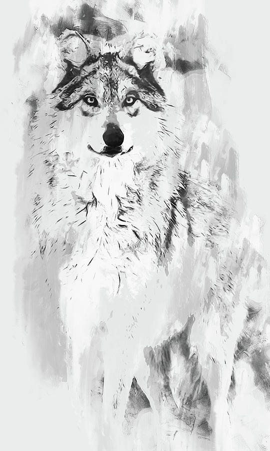 Wild Wolf - 06 Painting by AM FineArtPrints