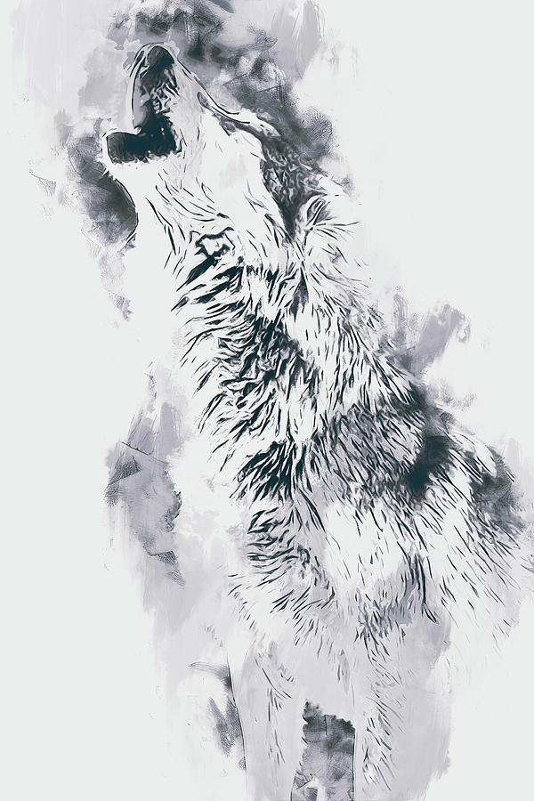 Wild Wolf - 07 Painting by AM FineArtPrints