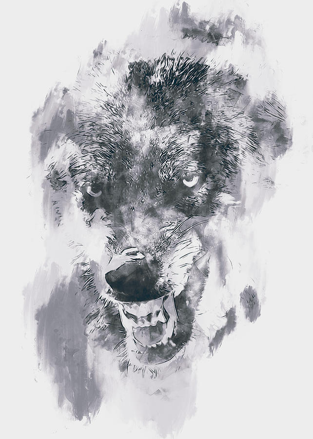 Wild Wolf - 09 Painting by AM FineArtPrints