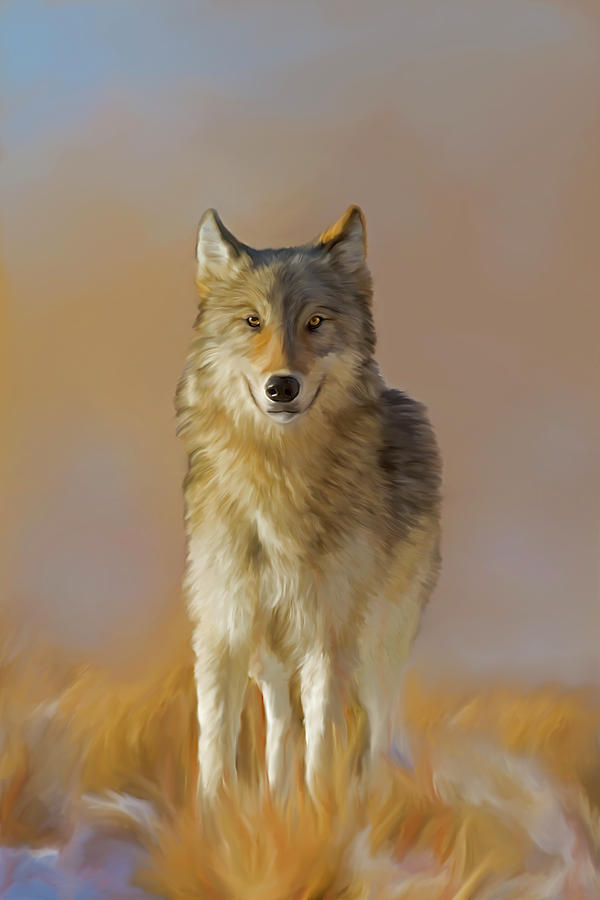 Wild Yellowstone Wolf Digital Art by Mark Miller