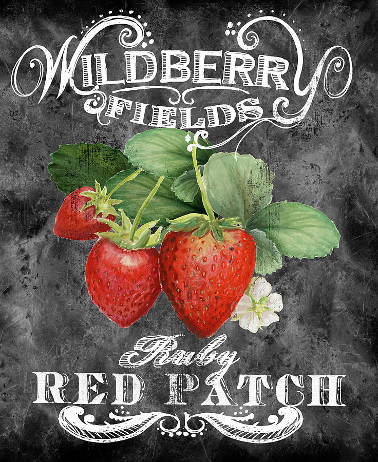 Strawberry Mixed Media - Wildberry Fields by Art Licensing Studio