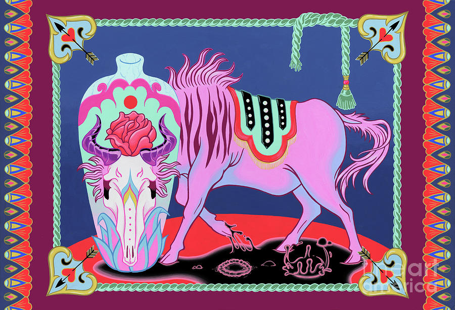 Animal Painting - Wildebeest And Vase, 2021 by Tsz Kam