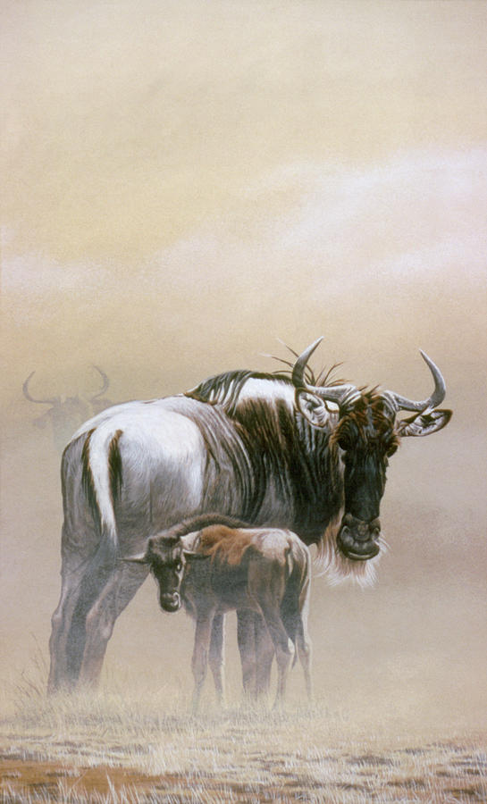 Wildebeest Painting by Ron Parker