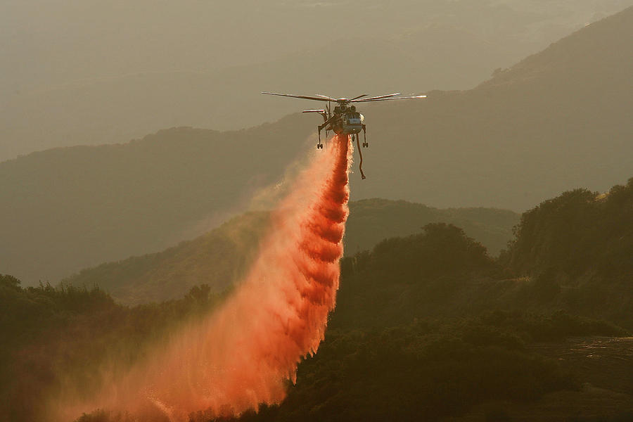Wildfires Threaten Santa Barbara County Photograph by David Mcnew