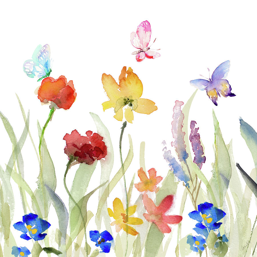 Butterfly Painting - Wildflower Garden by Lanie Loreth