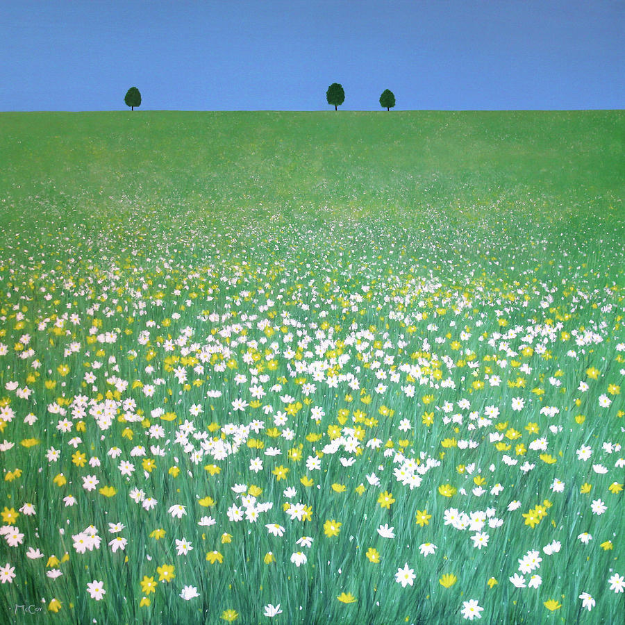 Wildflower Landscape Painting by K McCoy