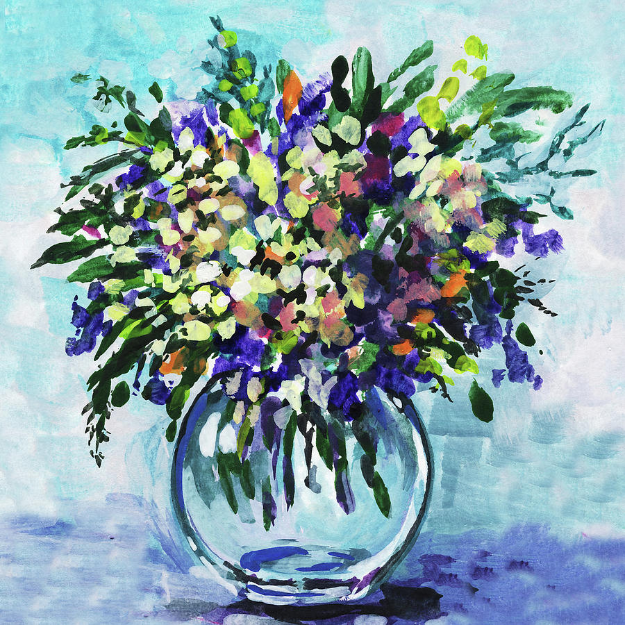 Wildflowers Bouquet Floral Impressionism  Painting by Irina Sztukowski