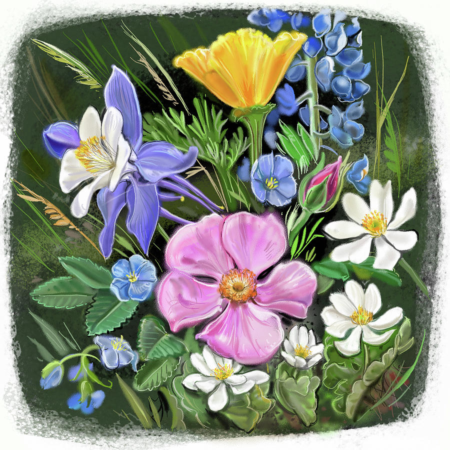 Nature Painting - Wildflowers by Cathy Morrison Illustrates