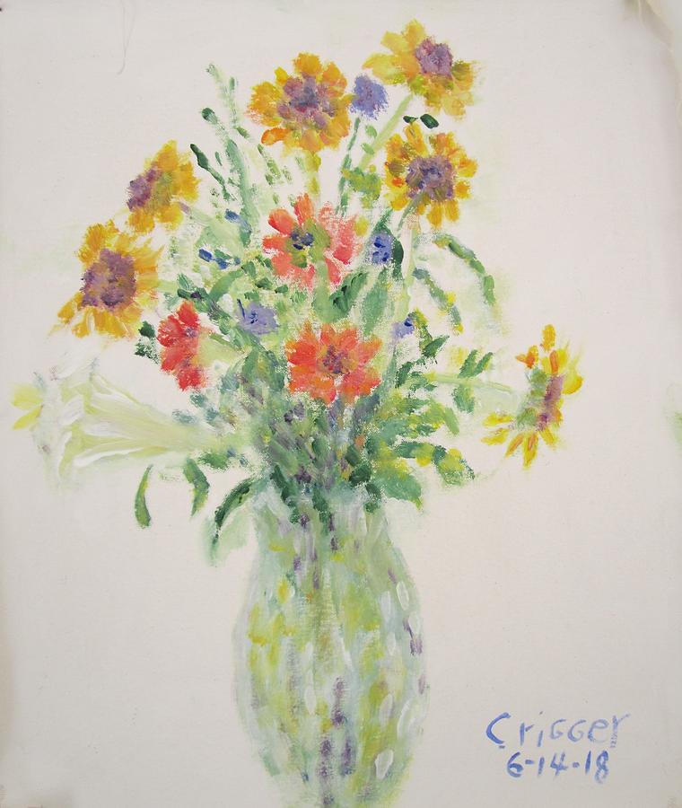 Wildflowers from Yard Painting by Glenda Crigger
