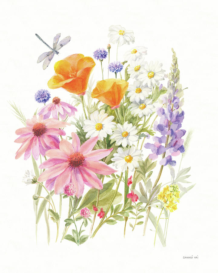 Daisy Painting - Wildflowers In Bloom Iv by Danhui Nai