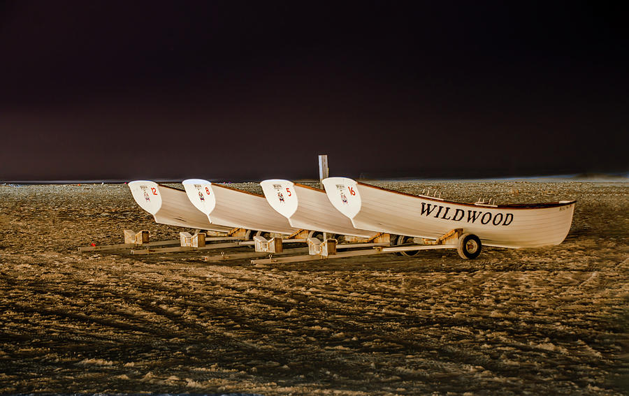 Wildwood Beach at Night Photograph by Bill Cannon