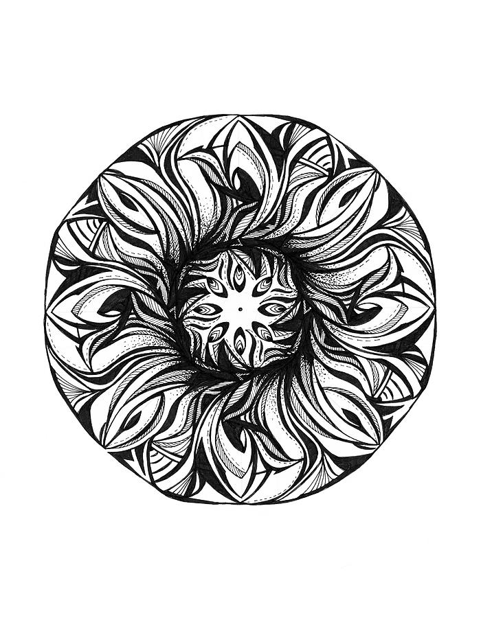 Black And White Digital Art - Will Power Mandala by Nicky Kumar