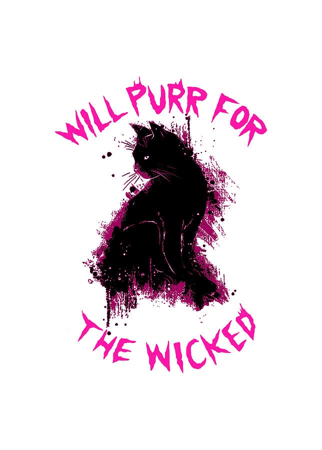 Halloween Movie Digital Art - Will Purr For The Wicked by Rinal Binal