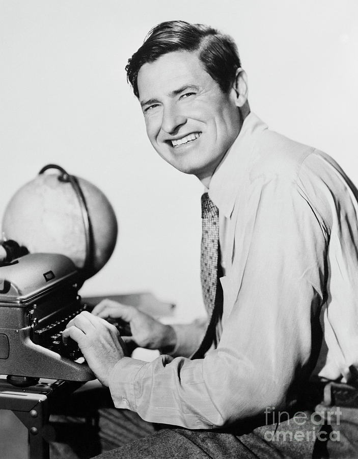 Will Rogers, Jr. Sitting At Typewriter Photograph by Bettmann