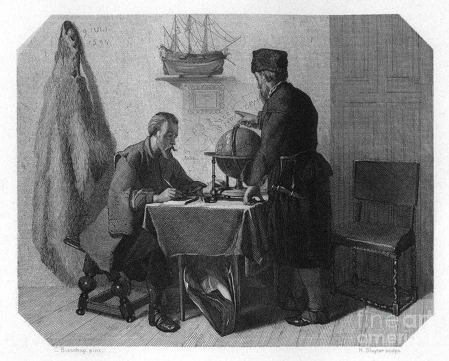 Willem Barents And Jacob Van Heemskerk Drawing by Print Collector