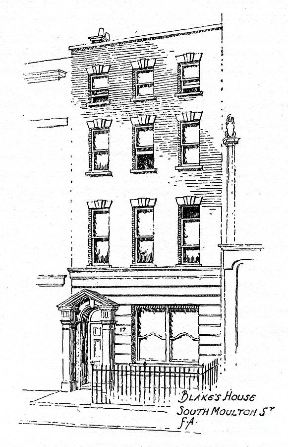 William Blakes House, 17 South Molton Drawing by Print Collector