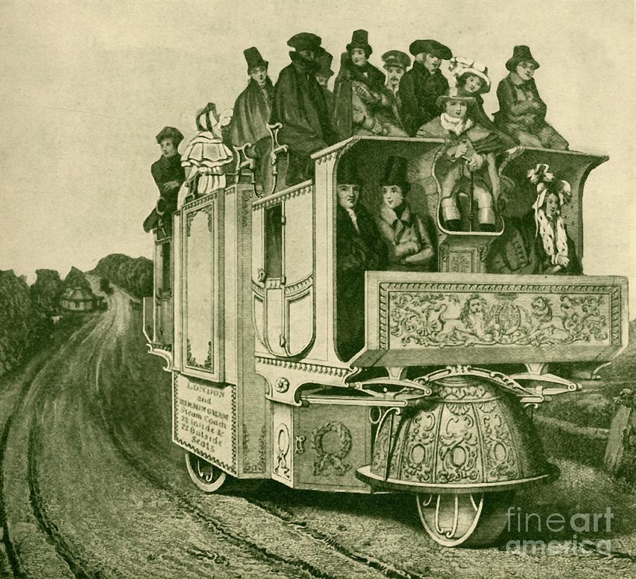William Churchs Steam Road Carriage Drawing by Print Collector