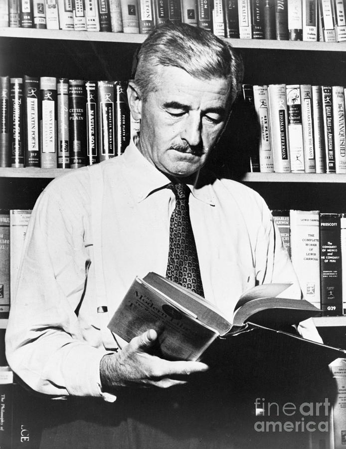 William Faulkner In His Library Photograph by Bettmann