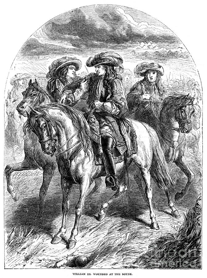 William IIi Wounded At The Boyne Drawing by Print Collector