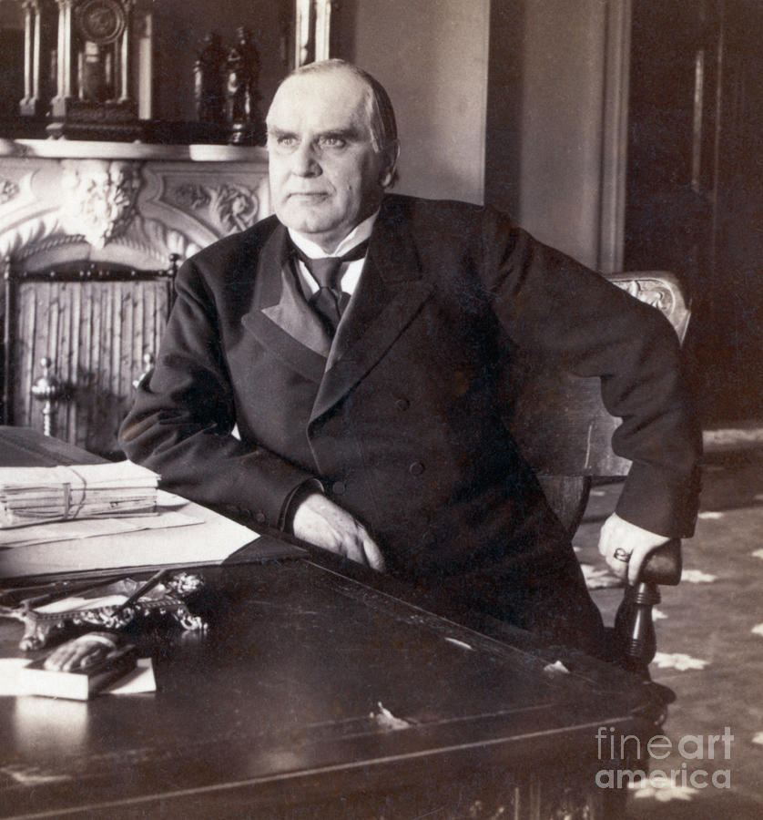 William Mckinley Photograph - William Mckinley Seated At Deskwhite Ho by Bettmann