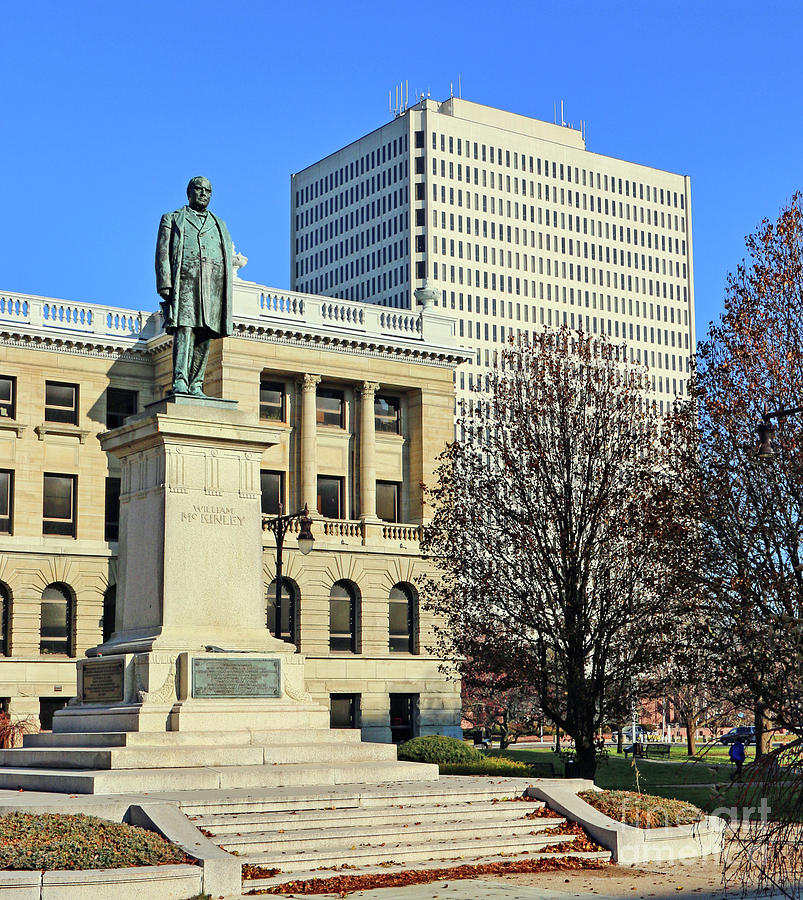 William McKinley Statue and 1 Government Center 5852 Photograph by Jack Schultz