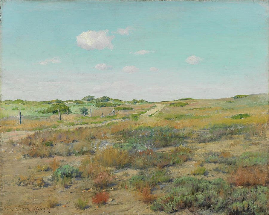 William Merritt Chase -Williamsburg, 1849-New York, 1916-. Shinnecock Hills -1893 - 1897-. Oil on... Painting by William Merritt Chase -1849-1916-