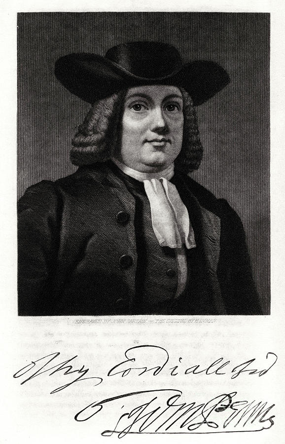 William Penn, 19th Century. Artist John Drawing by Print Collector