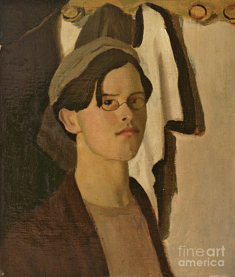 William Rothenstein, Self Portrait Fragment From A Larger Painting Painting by William Rothenstein