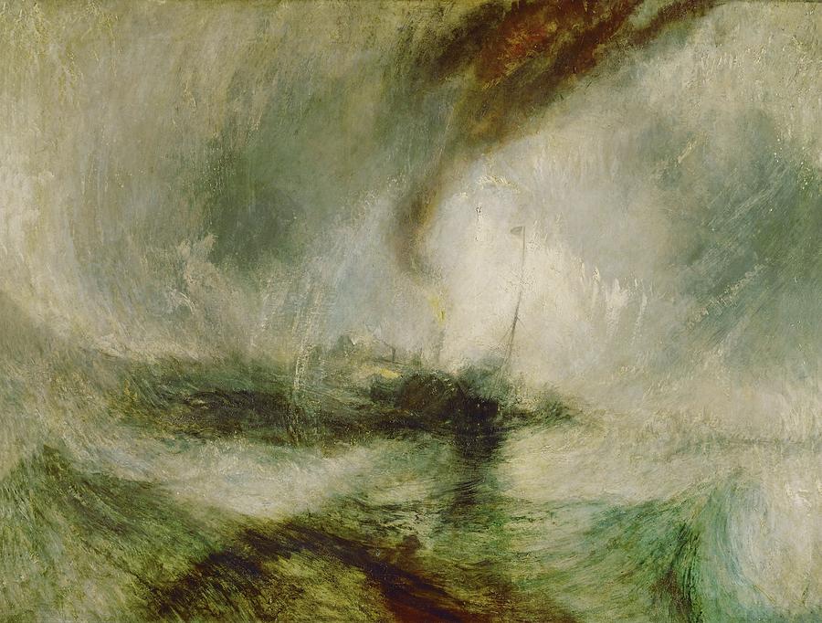 William Turner Snow Storm Steam-Boat off a Harbours Mouth. Date/Period Ca. 1842. Painting. Painting by J M W Turner
