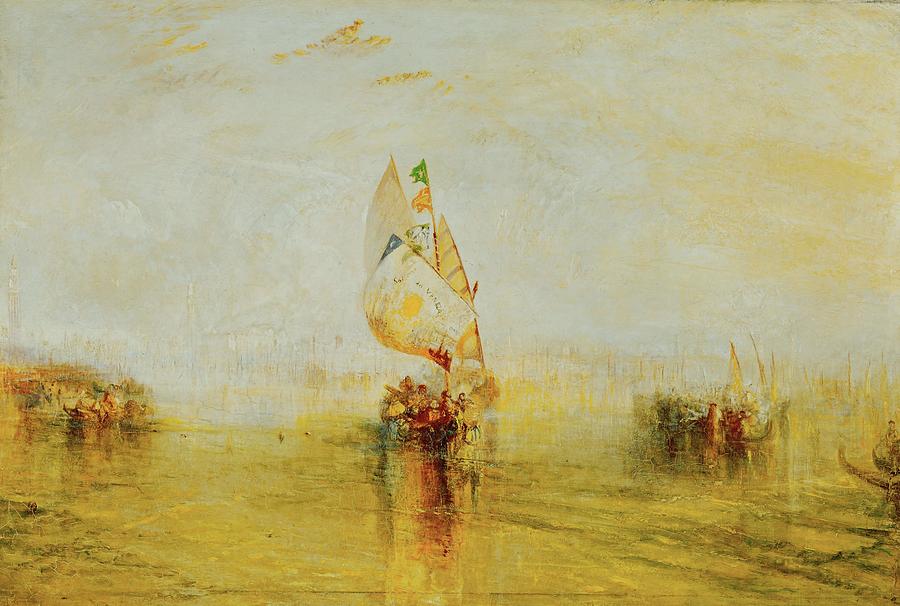 William Turner The Sun of Venice Going to Sea. Date/Period 1843. Painting. Oil on canvas. Painting by J M W Turner