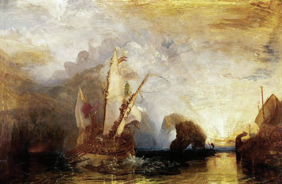 William Turner Ulysses deriding Polyphemus. Date/Period 1829. Painting. Oil on canvas. Painting by J M W Turner