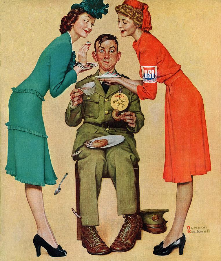 willie Gillis At The U.s.o. Painting by Norman Rockwell
