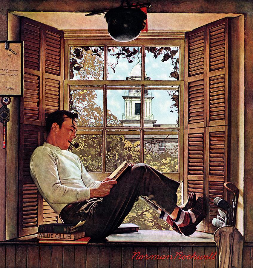 Norman Rockwell Painting - willie Gillis In College by Norman Rockwell