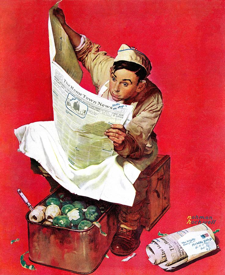 willie Gillis On K.p Painting by Norman Rockwell