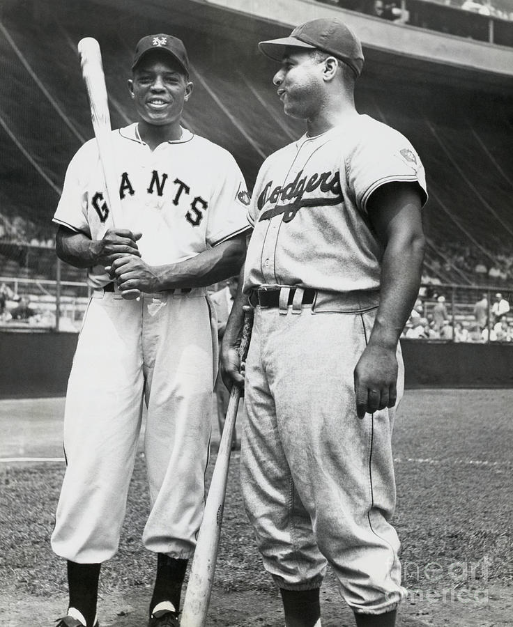 Willie Mays And Roy Campenlla Photograph by Bettmann