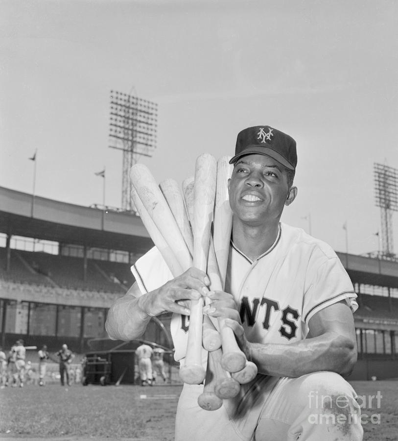 Willie Mays Holding Baseball Bats Photograph by Bettmann