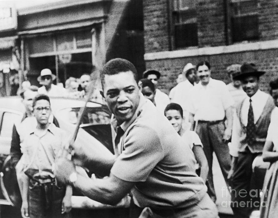 Willie Mays Playing Stickball Photograph by Bettmann