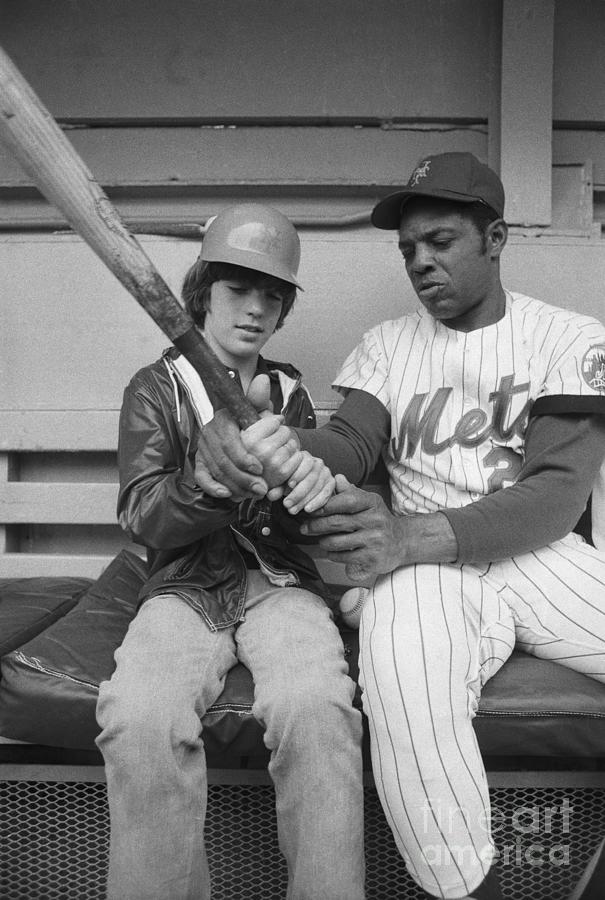 Willie Mays Sitting With Young John Photograph by Bettmann | Fine Art ...
