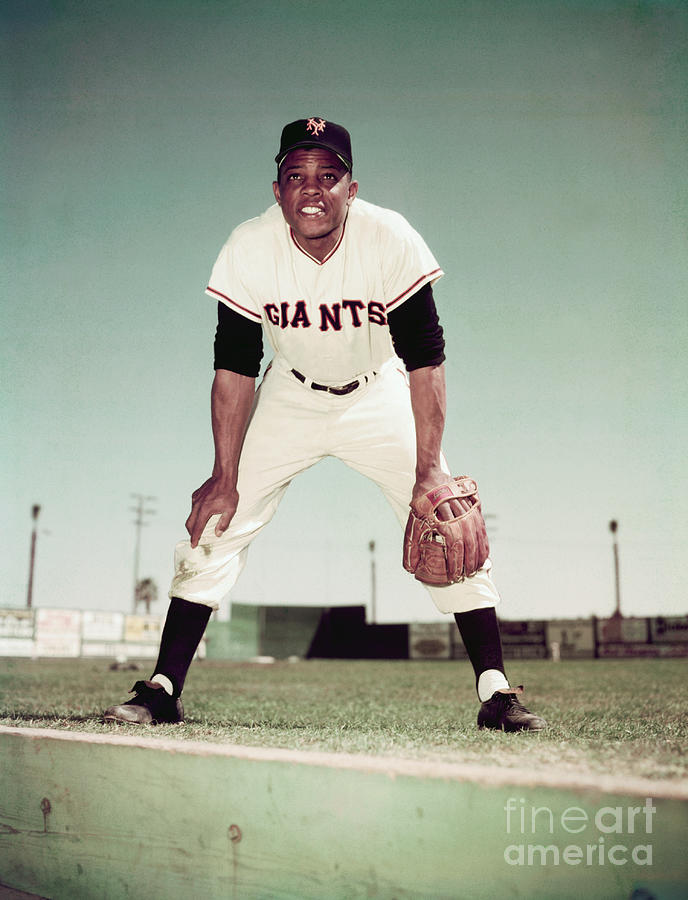 Willie Mays Photograph - Willie Mays Wearing New York Giants by Bettmann