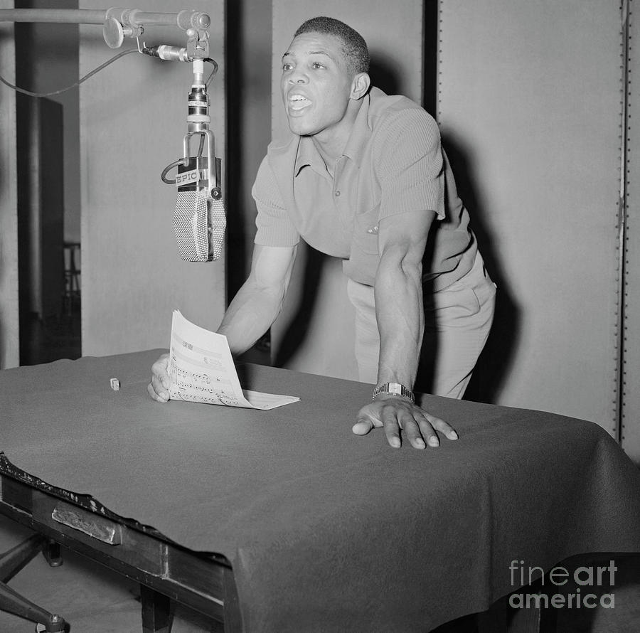 Willie Mays Working In Recording Studio Photograph by Bettmann