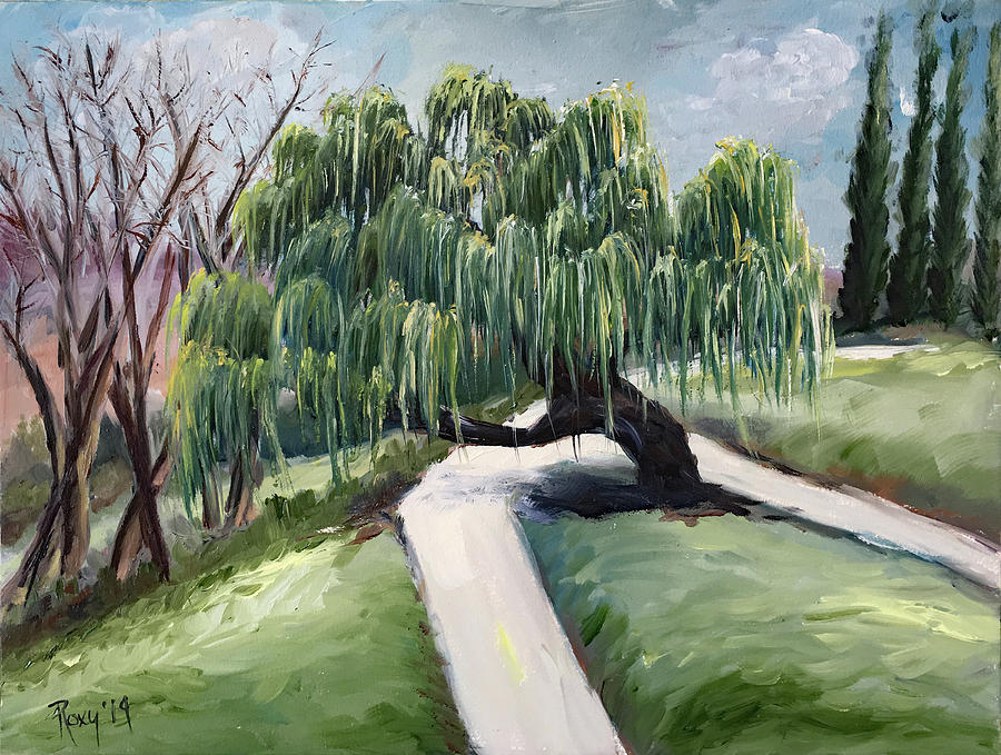 Willow in the Park Painting by Roxy Rich