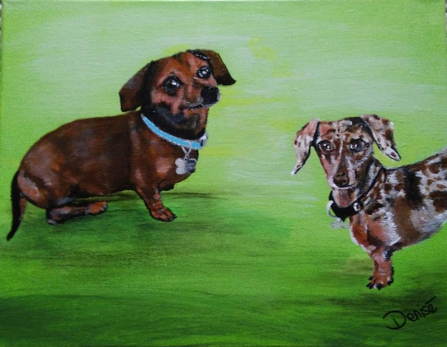 Willy and Chica Painting by Denise Hills