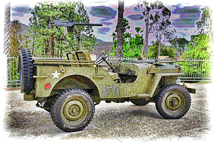 Willys Jeep 1 Abstract  Digital Art by Linda Brody