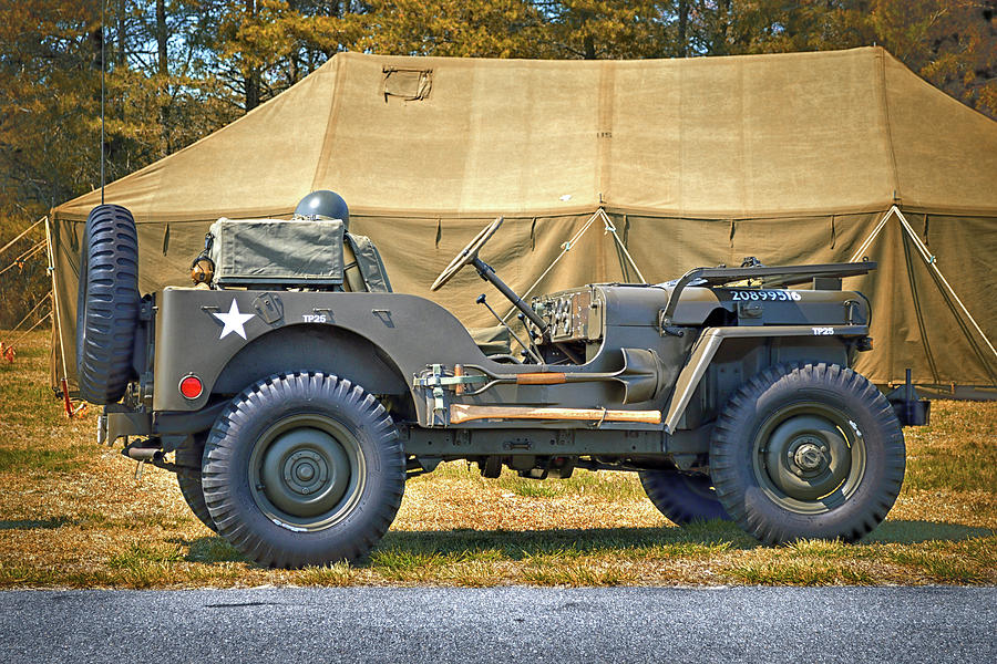 Willys Jeep U S A 20899516 at Fort Miles Photograph by Bill Swartwout