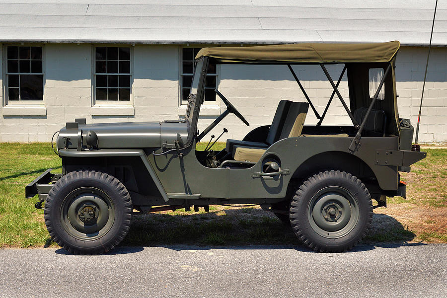 Willys Jeep USA with Canopy at Fort Miles Photograph by Bill Swartwout