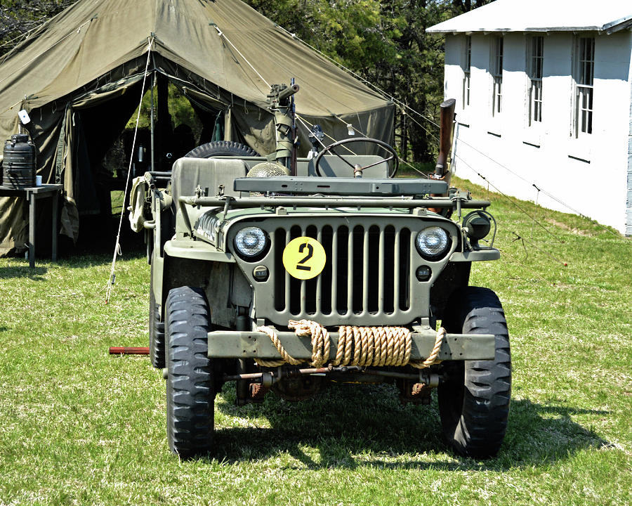 Willys Jeep with Machine Gun at Fort Miles Photograph by Bill Swartwout