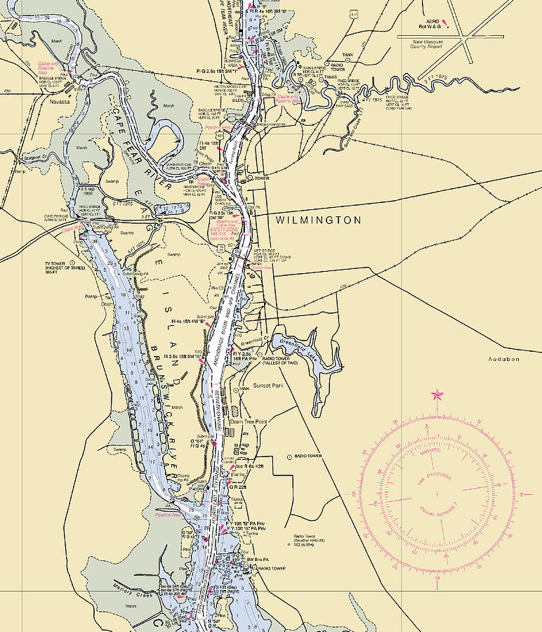 Wilmington-north Carolina Nautical Chart Mixed Media by Sea Koast | Pixels