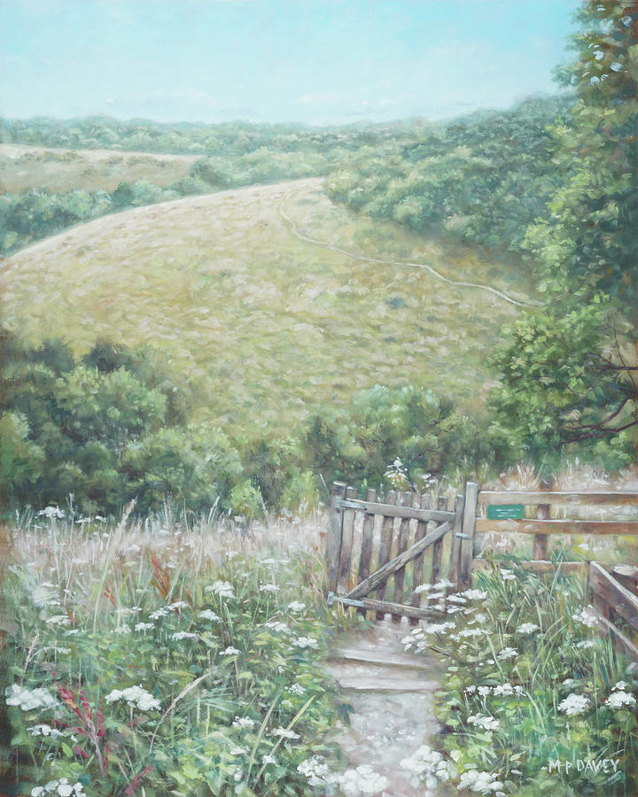 Summer Painting - Winchester Hill area in Hampshire during summer by Martin Davey