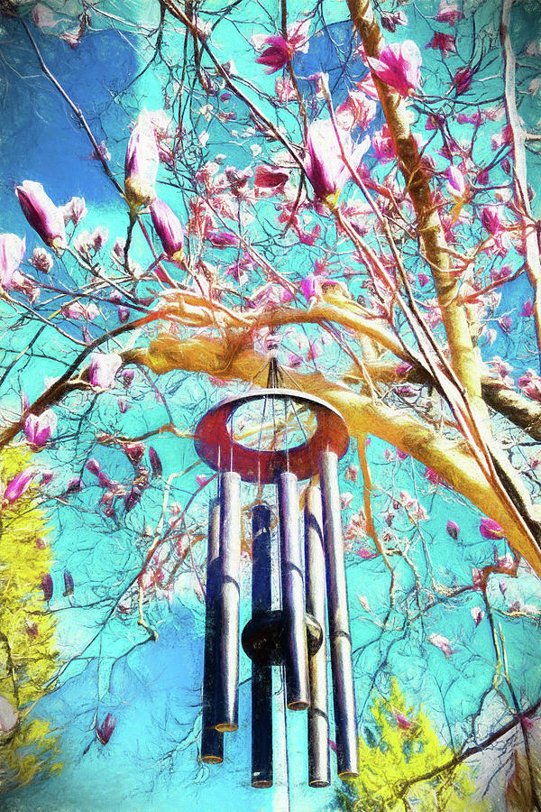 Wind Chime in a Tulip Tree Digital Art by Dan Carmichael